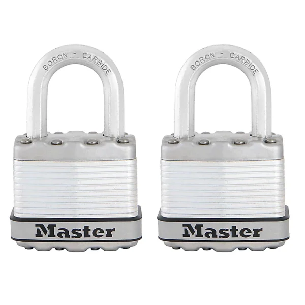 Castorama Lot De 2 Cadenas à Clé Master Lock Excell M1EURT Acier Laminé L.45 Mm Hauteur De L’anse 24 Mm Pas Cher soldes France 1