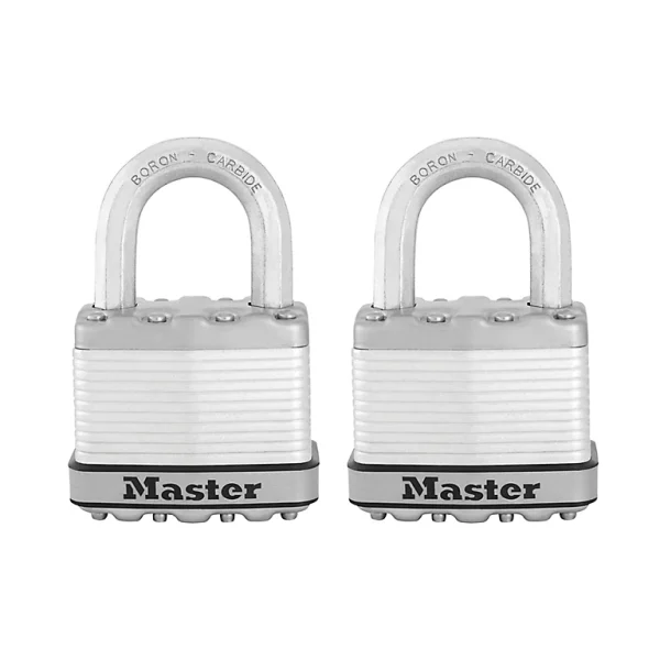 Castorama Lot De 2 Cadenas à Clé Master Lock Excell M5EURT Acier Laminé L.52 Mm Hauteur De L’anse 25 Mm le grand escompte 1